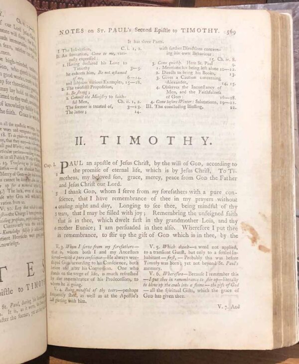 1755 John Wesley 1st Edition Notes upon the N.T.Oldest English Bibles