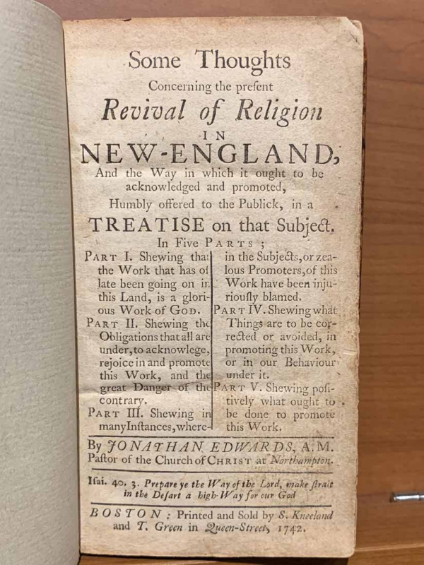 1742 Revival in New EnglandTheology Books