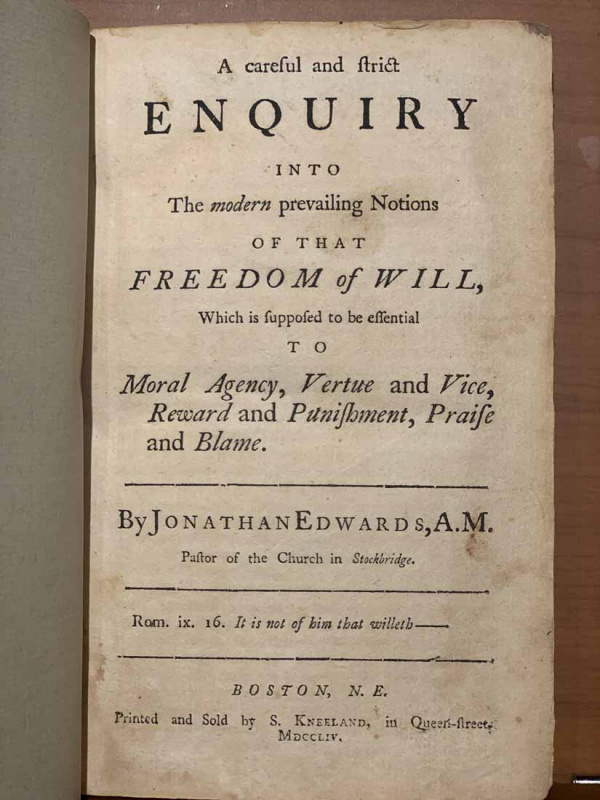 1754 Freedom of WillTheology Books