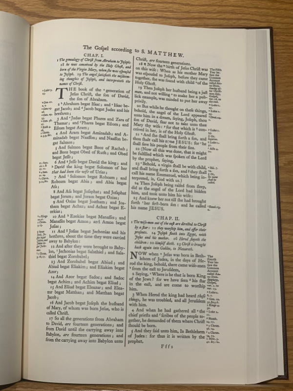 1762 Cambridge KJV “Standard” BibleFacsimile Reproductions