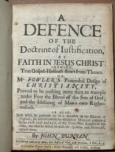 1672 John Bunyan's Justification By FaithTheology Books