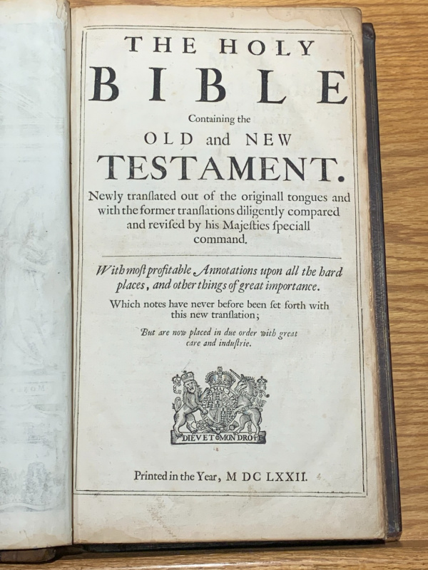 1672 KJV with Geneva NotesOldest English Bibles