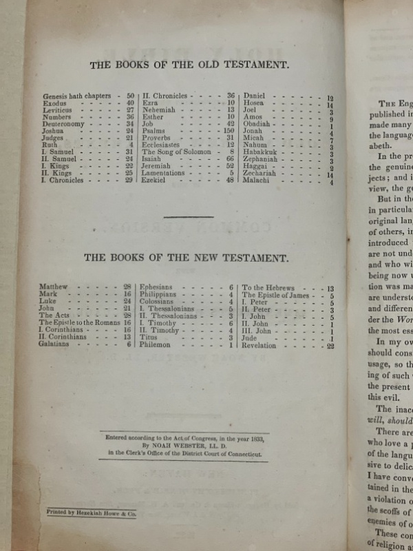 1833 The Noah Webster BibleOldest English Bibles