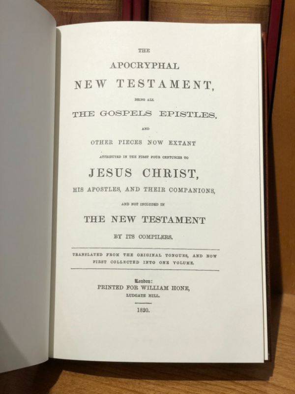 1820 The Apocryphal New TestamentEmail Special, Facsimile Reproductions